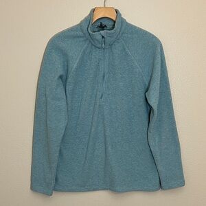 Eddie Bauer Blue Quarter-Zip Pullover Fleece Sweatshirt